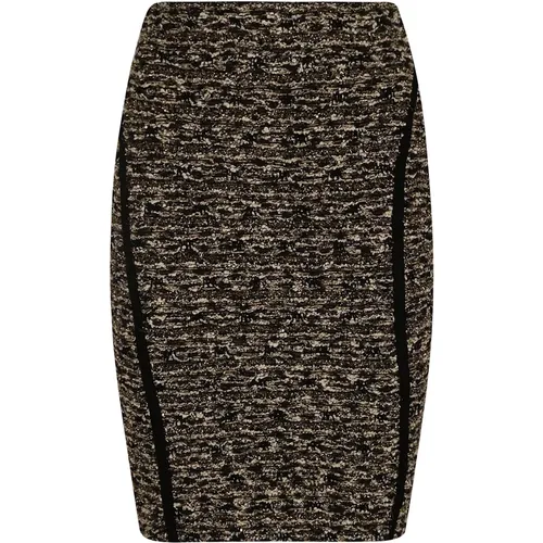 Noir/or Lurex Tweed Knee-Length Skirt , female, Sizes: XS, S - Balmain - Modalova