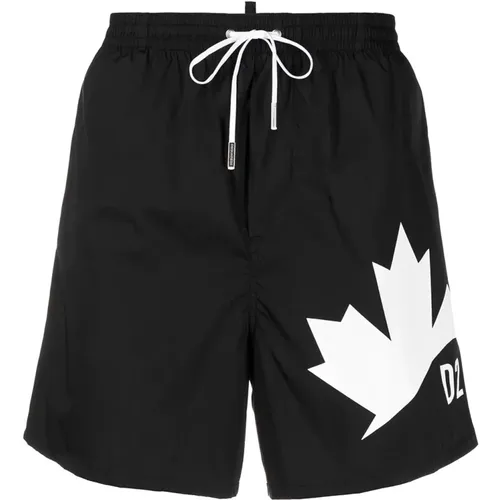 Logo Print Swim Shorts , male, Sizes: M - Dsquared2 - Modalova