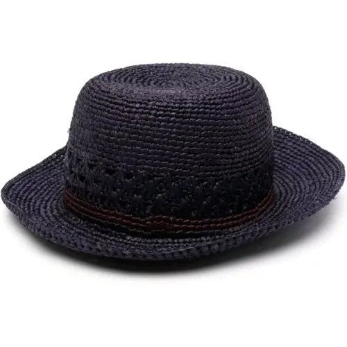 Blauer Stroh Fedora Hut , Herren, Größe: L - Paul Smith - Modalova