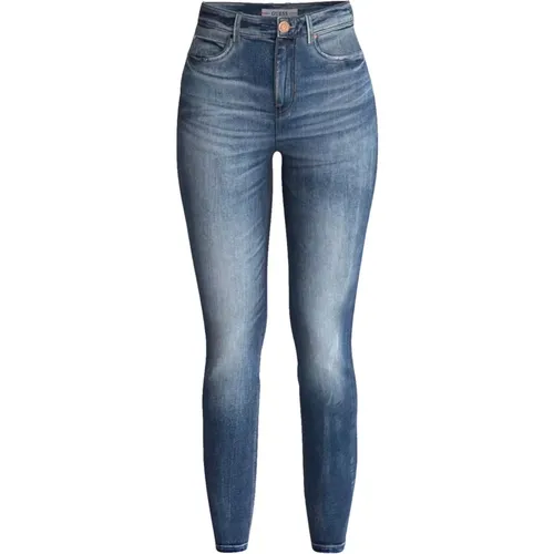Skinny-Fit Jeans Carrie Mid Label-Patch , Damen, Größe: W25 L30 - Guess - Modalova