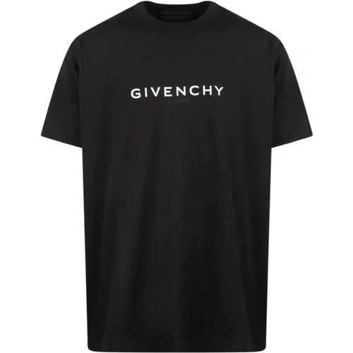 Schwarzes geripptes Crew-Neck T-Shirt , Herren, Größe: XS - Givenchy - Modalova