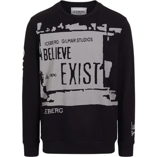 Sweatshirt mit Roma-Print , Herren, Größe: L - Iceberg - Modalova