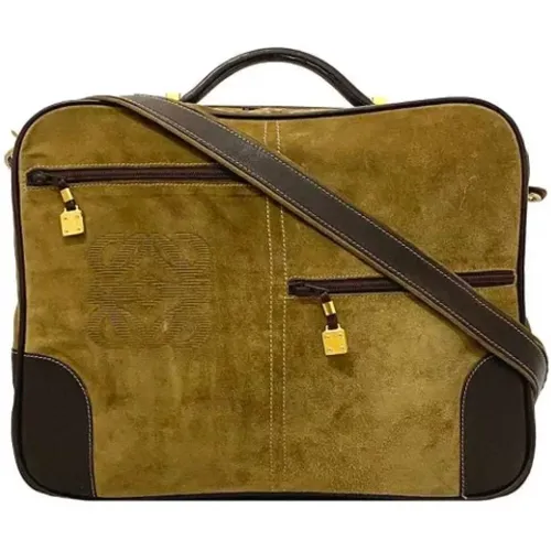 Pre-owned Suede briefcases , female, Sizes: ONE SIZE - Loewe Pre-owned - Modalova