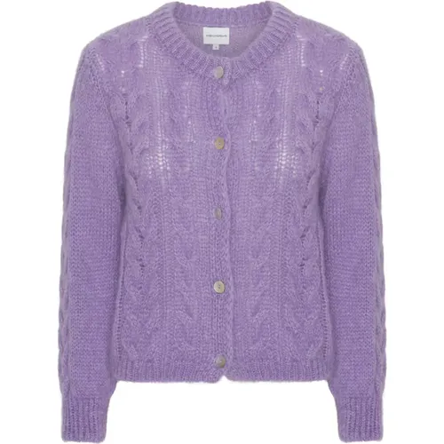 Weicher Flieder Cable Knit Cardigan - American Dreams - Modalova