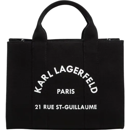 Gemusterte Tote Tasche mit verstellbarem Riemen - Karl Lagerfeld - Modalova