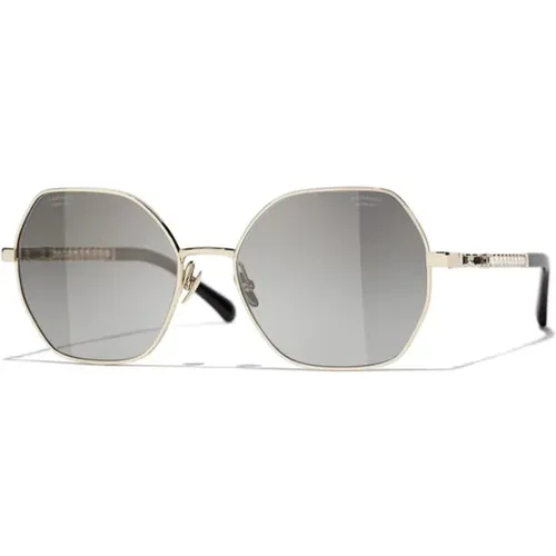 Square Metal Sunglasses in Gold , female, Sizes: 56 MM - Chanel - Modalova