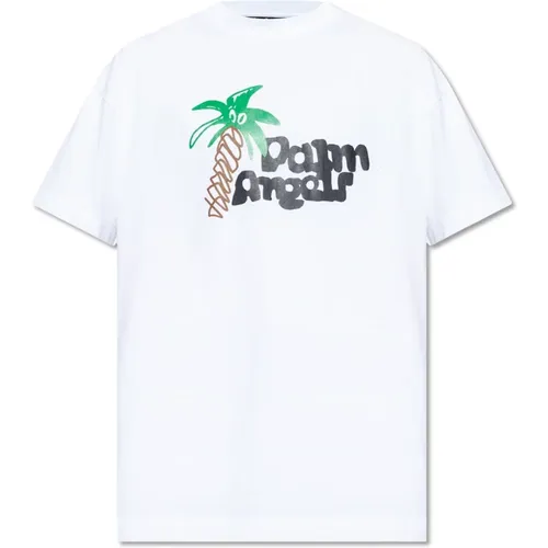 Branded T-shirt , male, Sizes: L, 2XL, XL, S - Palm Angels - Modalova
