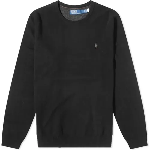 Schwarzer Woll Regular Fit Sweatshirt , Herren, Größe: S - Polo Ralph Lauren - Modalova