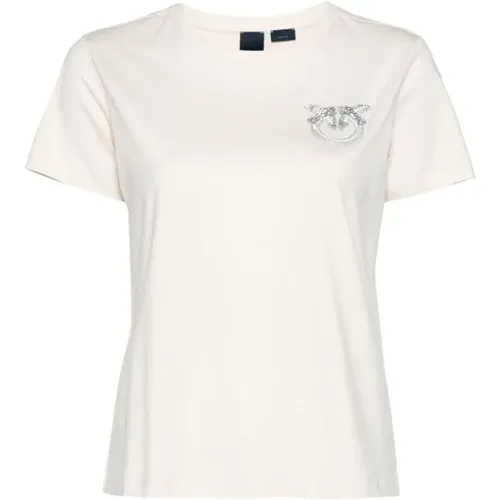 Love Birds Jersey Crew Neck T-shirt , Damen, Größe: M - pinko - Modalova