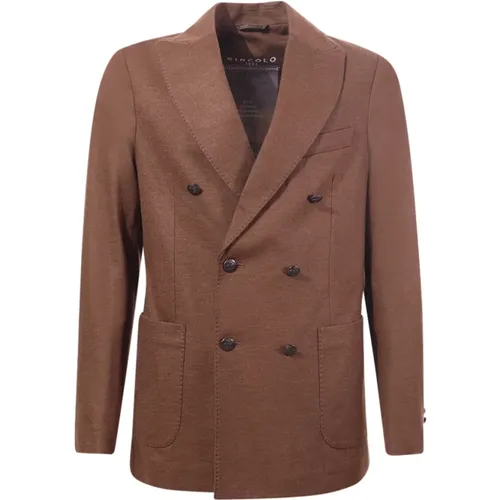 Peak Lapel Wolle Kaschmir Jacke Argan , Herren, Größe: 2XL - Circolo 1901 - Modalova