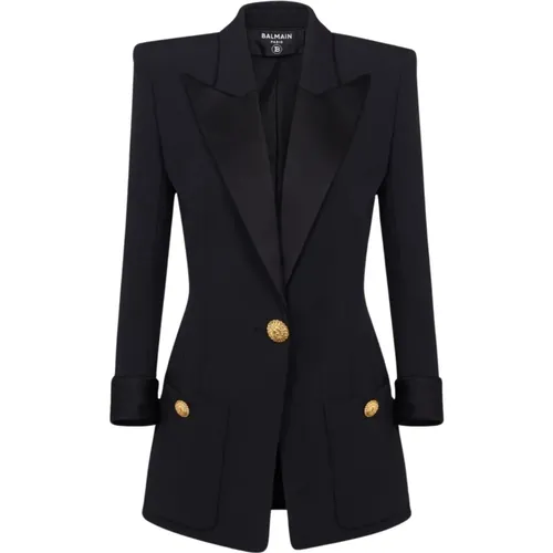 Wool Jacket Peak Lapels , female, Sizes: M, XS - Balmain - Modalova