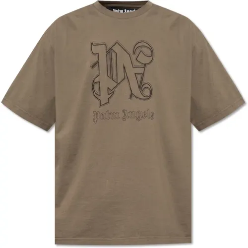 T-Shirt mit Logo Palm Angels - Palm Angels - Modalova