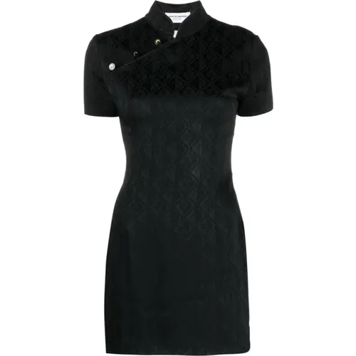 Jacquard Dress with Contrasting Panels , female, Sizes: L - Marine Serre - Modalova