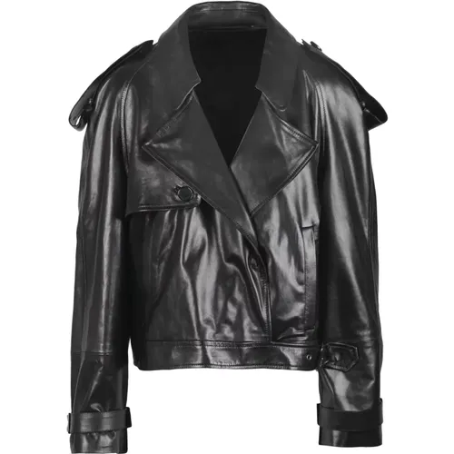 Leather Double-Breasted Jacket , female, Sizes: XS, M, S - Salvatore Santoro - Modalova