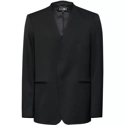 Wool Blend Single-Breasted Jacket , male, Sizes: L, M, XL - MM6 Maison Margiela - Modalova