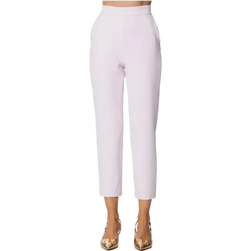 Hohe Taille Crepe Zigarettenhose Rosa , Damen, Größe: XS - pinko - Modalova