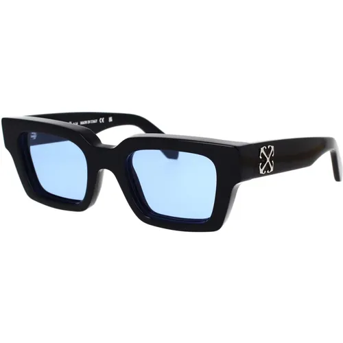 Schwarze Sonnenbrille Oeri126 Virgil Modell , unisex, Größe: 50 MM - Off White - Modalova