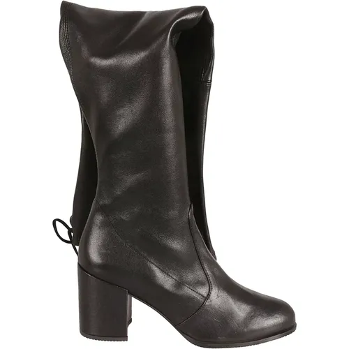 Leather Block Heel Thigh-High Boots , female, Sizes: 7 UK, 3 1/2 UK - Stuart Weitzman - Modalova