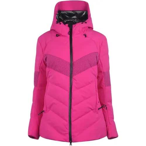 Rosa Race Ski Down Jacket , Damen, Größe: S - Emporio Armani EA7 - Modalova