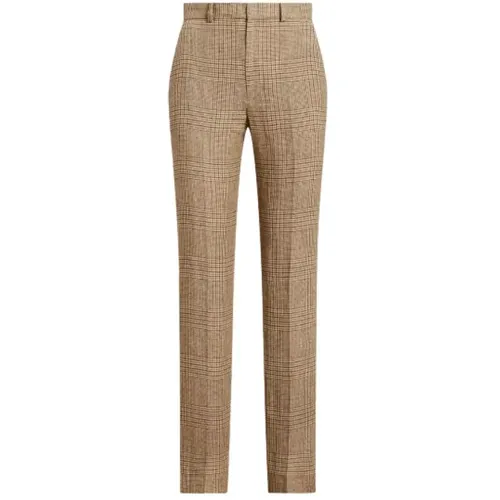 Bedruckte Prince of Wales Leinen Tweed Hose , Damen, Größe: M - Polo Ralph Lauren - Modalova