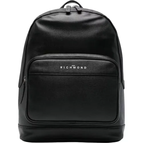 Leather Backpack with Logo Print , female, Sizes: ONE SIZE - John Richmond - Modalova