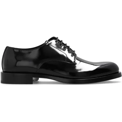 Leather Derby shoes , male, Sizes: 8 UK, 11 UK, 6 UK, 9 UK, 8 1/2 UK, 5 UK, 7 UK, 7 1/2 UK, 9 1/2 UK - Dolce & Gabbana - Modalova