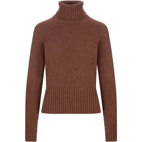 Cashmere Turtleneck Sweater Hazelnut , female, Sizes: S, M - Fedeli - Modalova