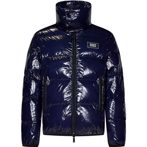 Blaue Steppdaunenjacke Aw24 , Herren, Größe: S - Dsquared2 - Modalova