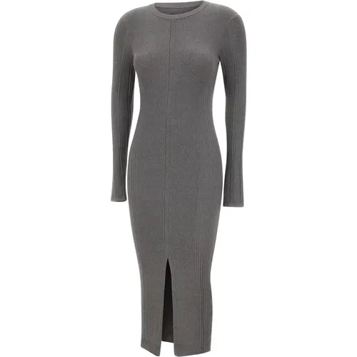 Ribbed Grey Midi Dress , female, Sizes: XS, 2XS - Remain Birger Christensen - Modalova