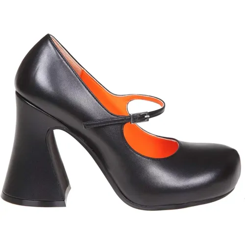 Erhöhen Sie Ihren Stil mit Schuhen mit Schaffellabsatz , Damen, Größe: 36 1/2 EU - Marni - Modalova