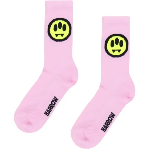 Monochromatic Socks with Contrast Jacquard Logo , unisex, Sizes: ONE SIZE - Barrow - Modalova