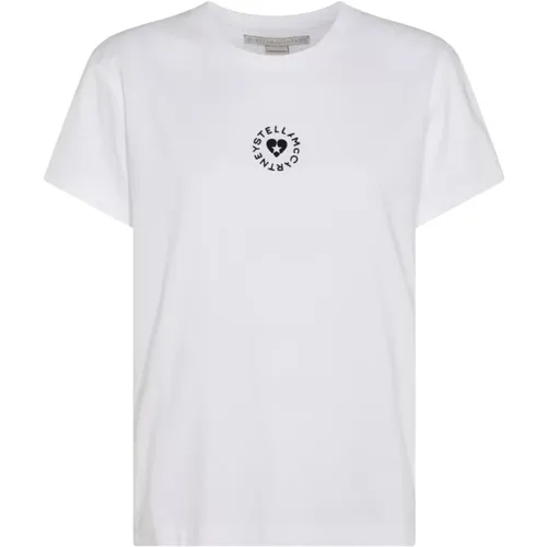 Weißes Baumwoll-T-Shirt mit Frontdruck - Stella Mccartney - Modalova