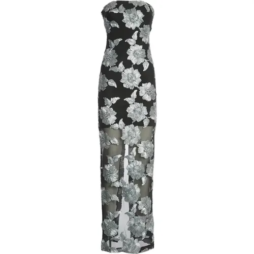 Blumen Mesh Tube Kleid Print Grau , Damen, Größe: M - ROTATE Birger Christensen - Modalova