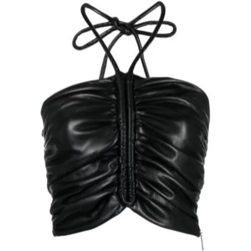 Ruched faux leather vest , female, Sizes: 2XS - Msgm - Modalova