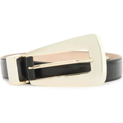 Leather Belt with Trapezoidal Buckle , male, Sizes: 90 CM - Khaite - Modalova