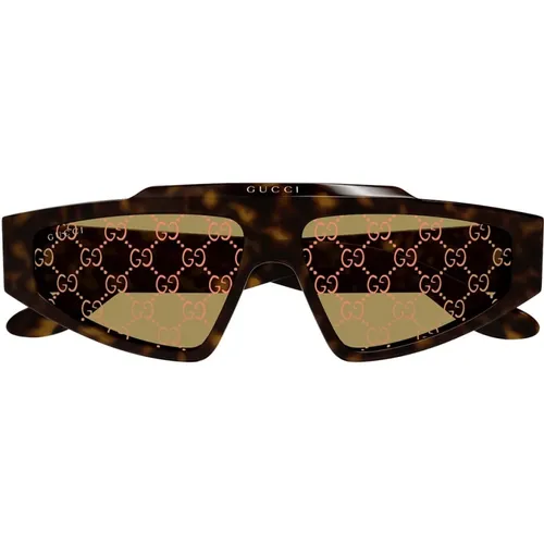 Retro Rectangular Sunglasses with Yellow Lenses , unisex, Sizes: 58 MM - Gucci - Modalova