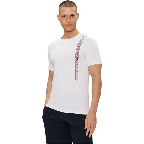 Slim Fit Logo T-Shirt - Weiß , Herren, Größe: XL - Emporio Armani - Modalova