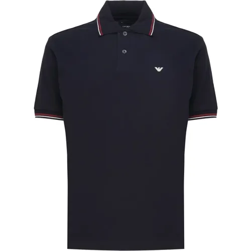 Polo T-shirt with Striped Edge , male, Sizes: S, XL, L, M - Emporio Armani - Modalova
