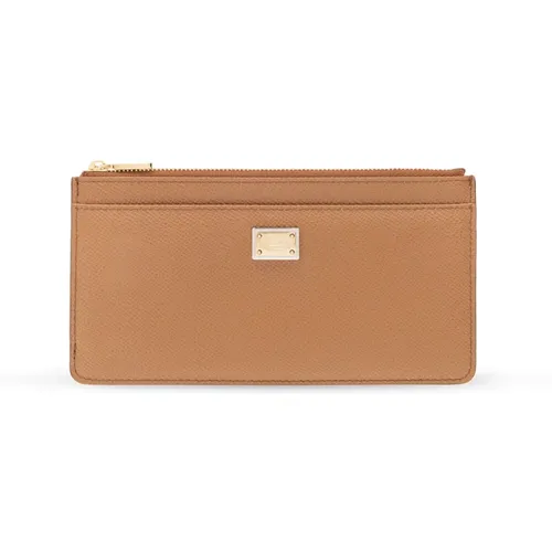 Leather wallet with logo , female, Sizes: ONE SIZE - Dolce & Gabbana - Modalova