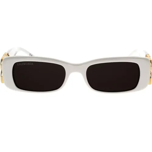 Vintage Rechteckige Sonnenbrille mit Goldenem BB-Logo , Damen, Größe: 51 MM - Balenciaga - Modalova
