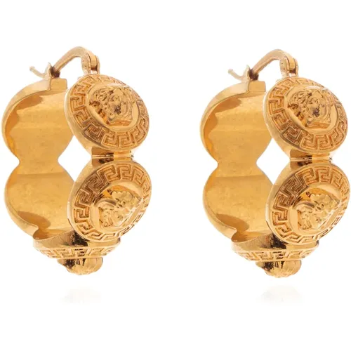 Hoop earrings with Medusa face , female, Sizes: ONE SIZE - Versace - Modalova