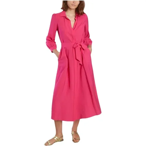 Fuchsia Long Sleeve Shirt Collar Dress , female, Sizes: S - BA&SH - Modalova