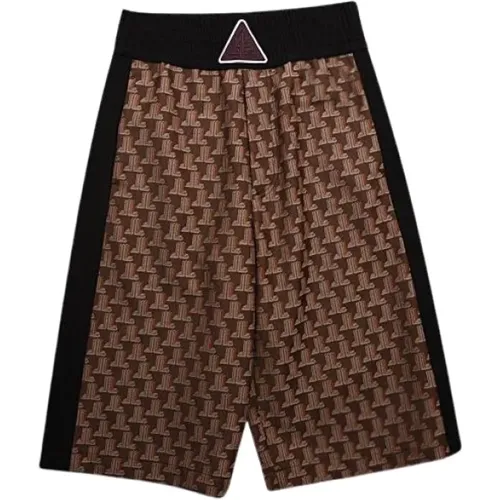 Boxing Shorts - Mid-length Cut - Elastic Waistband - Monogram Patterns - Black Side Stripes , male, Sizes: M, XS - Lanvin - Modalova