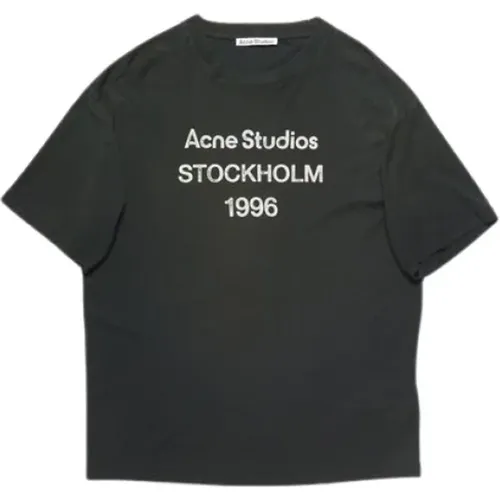 Klassisches Weißes Baumwoll-T-Shirt - Acne Studios - Modalova