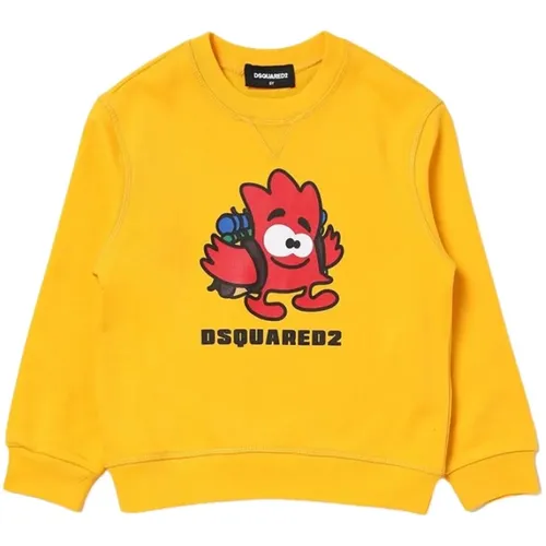 Langarm Crewneck Sweatshirt mit Frontdruck - Dsquared2 - Modalova