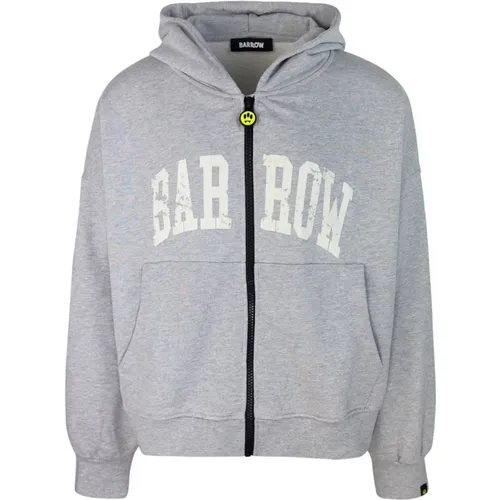 Grey Hoodie with Custom Zip , male, Sizes: S, XS, M - Barrow - Modalova