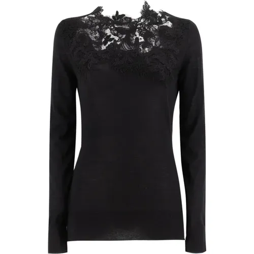 Cashmere Lace Insert Sweater , female, Sizes: L, M, XS - Ermanno Scervino - Modalova