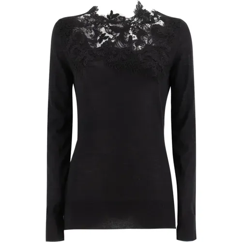 Cashmere Lace Insert Sweater , female, Sizes: S, L, M, XS - Ermanno Scervino - Modalova