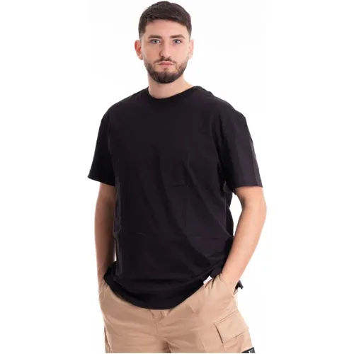 Gewebtes Tab T-Shirt , Herren, Größe: L - Calvin Klein Jeans - Modalova