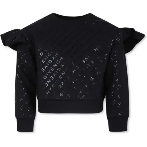 Logo Print Ruffle Sweater Schwarz - Givenchy - Modalova